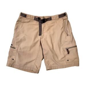 Alpine Design Khaki Nylon Hiking Climbing Utility Cargo Shorts Belted Men's 32